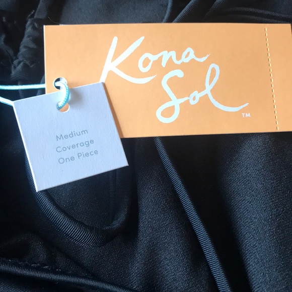 Kona Sol peek-a boo crochet 1-piece swimsuit - Picture 5 of 6